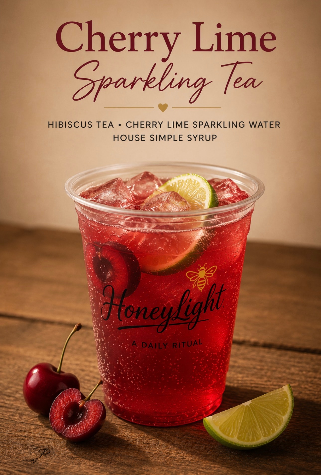 Cherry Lime Sparkling Tea — seasonal special